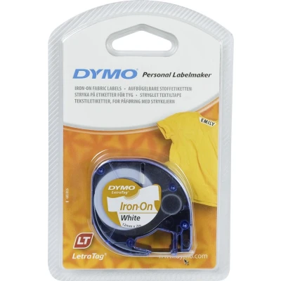 Afbeelding van Dymo Lettertape Iron on Zwart/ Wit 12 mm x 2m Tape