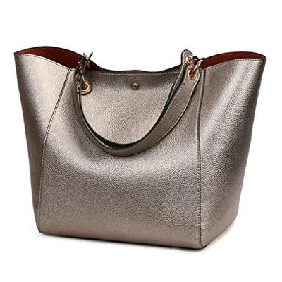 Afbeelding van Pahajim Fashion PU Lederen Waterdichte Handtassen Koppelingen Tassen Grote Tas Dames Tote Schoudertassen voor Vrouwen Zakken Het Werk Boodschappentas(Brons)