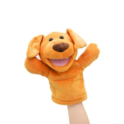 Afbeelding van lilizzhoumax Pluche Speelgoed Hond Handpop Simulatie Pop Realistische Leuke Rollenspel, Interactief Educatief voor Kinderen, Dieren