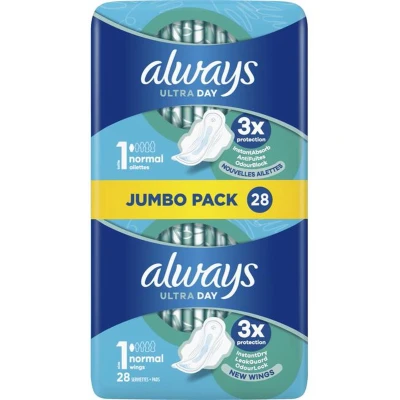 Afbeelding van Always Ultra Day Maandverband Normal Met Vleugels 28 Stuks
