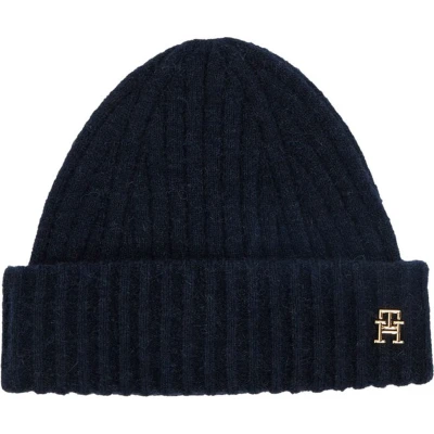 Afbeelding van Tommy Hilfiger Modern Fluffy Beanie Muts, Dames, Maat: One Size, Space blue