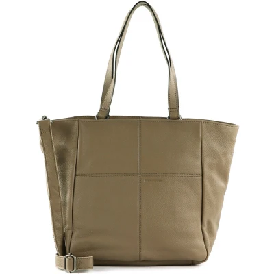 Afbeelding van FREDsBRUDER Leren Schoudertas Pruvia Shopper Taupe Lichtbruin