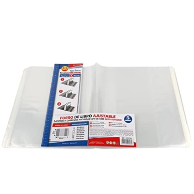 Afbeelding van Inzetstukken voor boeken, zelfklevend, verstelbaar en transparant, 10 stuks, 30 x 55 cm