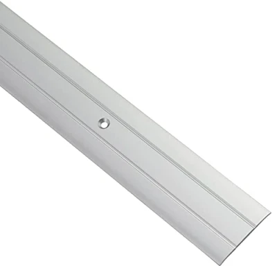 Afbeelding van Gedotec Alu overgangsprofiel vlak vloerprofiel deur overgangsrail laminaat parket vinyl UVM. breedte 37 mm drempel geperforeerd aluminium zilver geanodiseerd 1 stuk afwerkprofiel 100 cm