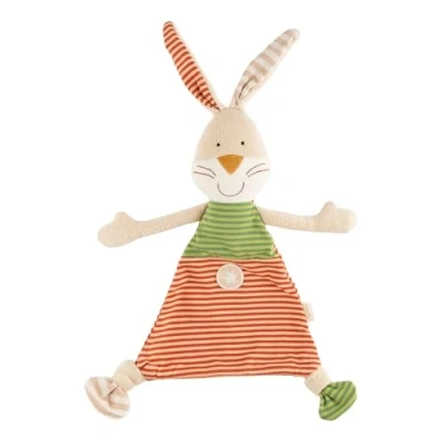 Afbeelding van sigikid®snuffeldoek konijntje bruin gestreept vanille
