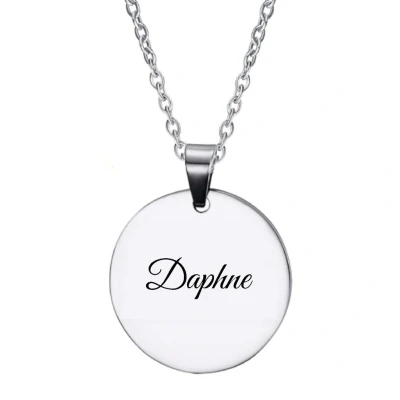 Afbeelding van Ketting RVS Met Naam Gravering Daphne Zilver Rond