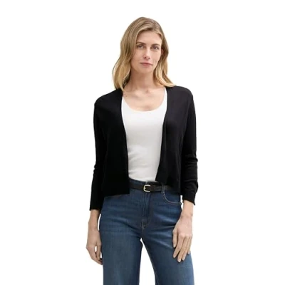 Afbeelding van TOM Tailor OPEN Cardigan Vest, Dames, Maat: XXS, Deep black