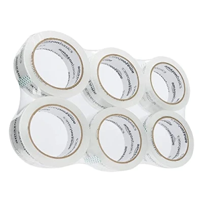 Afbeelding van Amazon Basics Verpakkingstape voor verhuizen en opslag, 4,7 cm breed 49,9 meter lang, transparant, set van 6