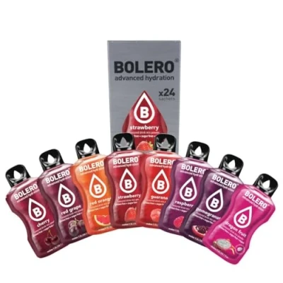 Afbeelding van Bolero RED PUNCH MIX 24x9g Suikervrij drankpoeder, gezoet met stevia + vitamine C geschikt voor kinderen, sporters en diabetici