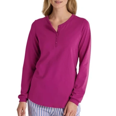 Afbeelding van Calida Langarm Pyjamashirt, Dames, Maat: 48/50, Orchid flower