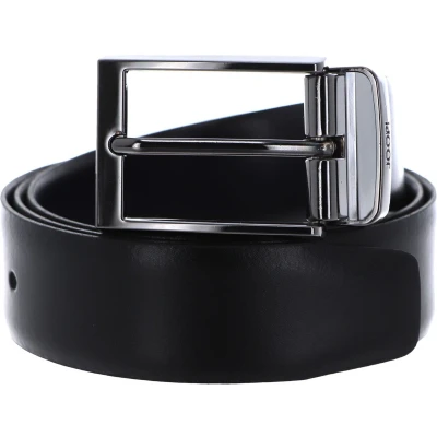 Afbeelding van JOOP! Leren Riem Adjustable Coll. Belt 3,5 CM W95 Black D`Blue Zwart Donkerblauw