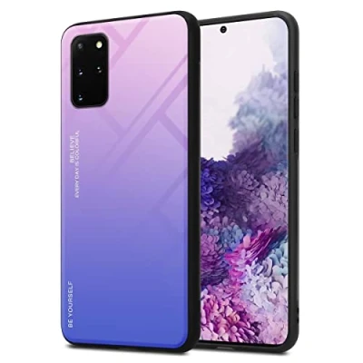 Afbeelding van Cadorabo Hoesje geschikt voor Samsung Galaxy S20 PLUS in ROZE BLAUW Tweekleurige beschermhoes TPU silicone Case
