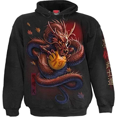 Afbeelding van Spiral Samurai Trui met capuchon zwart L 100% katoen Everyday Goth, Gothic, Horror, Rock wear