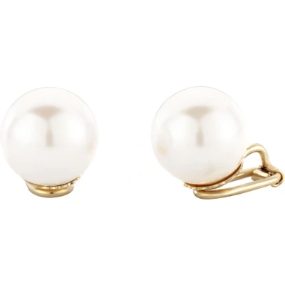 Afbeelding van Traveller Clip Oorbellen Oorclips Dames Goudkleurig Parels 14 mm Wit 22ct verguld 801014