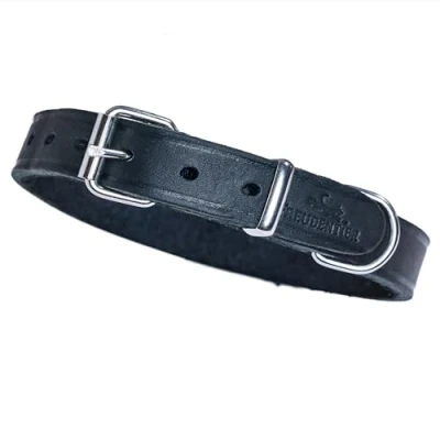 Afbeelding van Hondenhalsband vetleer (Midnight, 20,5 27 cm halsomtrek)