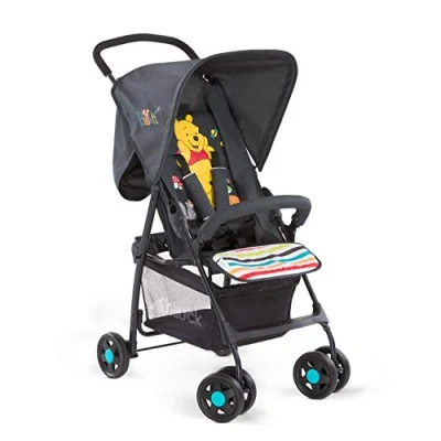 Afbeelding van Hauck Disney Buggy Sport/Ultra Licht slechts 5,9 kg/Klein opvouwbaar/XL boodschappenmand/met ligpositie/zonnekap/belastbaar tot 18 kg/ 1 Stuk (1er pakket) Winnie the Pooh/Zwart,Pooh Geo Zwart