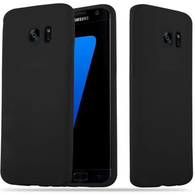 Afbeelding van Cadorabo Hoesje geschikt voor Samsung Galaxy S7 EDGE in CANDY ZWART Beschermhoes TPU silicone Case Cover
