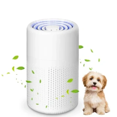 Afbeelding van luchtreiniger met HEPA filter, voor mensen allergieën, aromatherapie, verwijdert pollen en dierenharen, rook, wit