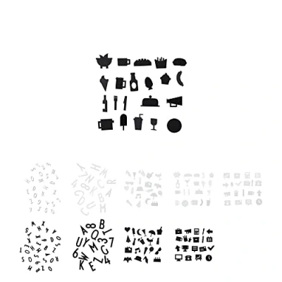 Afbeelding van Design Letters Food Icons voor berichten boards, 21 stuks (zwart) Wees creatief met symbolen, maak je eigen menukaart of organiseer de wekelijkse maaltijden op het bord