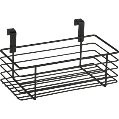 Afbeelding van WENKO Ophangmand klein zwart, bevestiging zonder boren, 24 x 11,5 15 cm