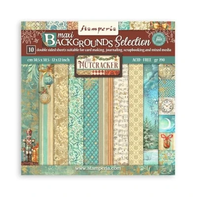 Afbeelding van Stamperia The Nutcracker 12x12 Inch Paper Pack Maxi Backgrounds Selection (SBBL159)