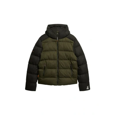 Afbeelding van Superdry Puffer Winterjas, Heren, Maat: Large, Black colourblock