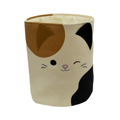 Afbeelding van Character World Squishmallows Officiële opbergbak, cam kattenontwerp, speelgoeddoos, wasmand, organizer voor kinderkamer, speelkamer, 38 x 31 cm, canvas van katoen