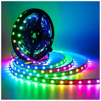 Afbeelding van Tesfish 5V WS2812B LED Strip Lights, 5 Meter RGB Pixel 5050 300 LEDs IP30 Flexibel Full Colour Individueel Adresseerbare Smart Lichtstrip voor Reclame Decoratie DIY Projecten