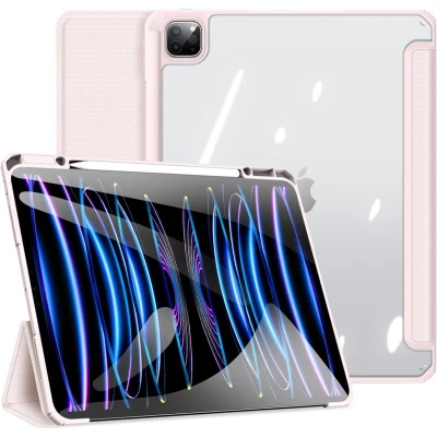 Afbeelding van Dux Ducis Tablet hoes geschikt voor Apple iPad Pro 13 (2024) Toby Series Auto Wake/Sleep functie Met Pencil houder Roze
