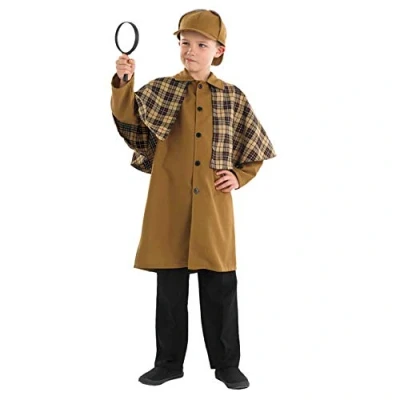 Afbeelding van Fun Shack Wereldboekdagkostuums voor jongens, Victoriaans detectivekostuum kinderen, detectivekostuum, detective kinderkostuum, groot