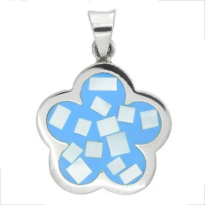 Afbeelding van Blinx Jewels Zilveren Hanger Blauwe Bloem