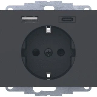 Afbeelding van berker wcd ra usb a c steek k 1 antraciet mat 48047006