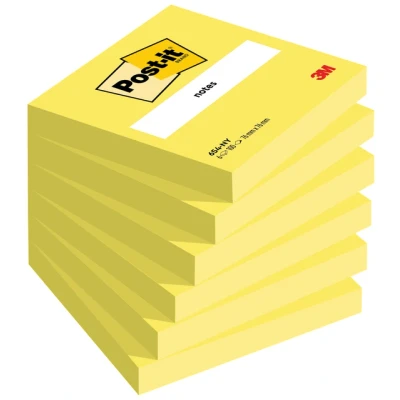 Afbeelding van Memoblok 3M Post it 654 76x76mm neon geel