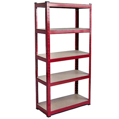 Afbeelding van Home Vida 5 Tier Layer Plank Opslag Rekken Rack Heavy Duty Keuken Garage Unit 875 kg Capaciteit, Standaard, Rood