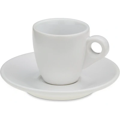 Afbeelding van Espressokop en Schotel Kela Mattia Wit (Set van 2)