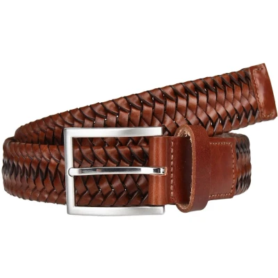 Afbeelding van LLOYD Leren Riem Braided Men&#039;s Belt W80 Cognac Bruine
