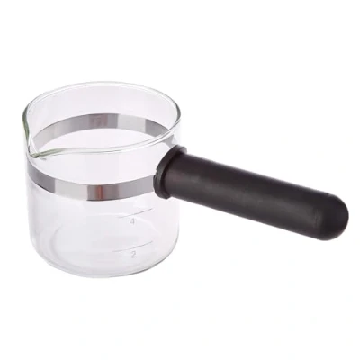 Afbeelding van Anakel Home vervangende universele koffiekan met lang plastic handvat 8,5 cm hoog en 8,6 diameter voor 4 6 kopjes zwart glas kunststof