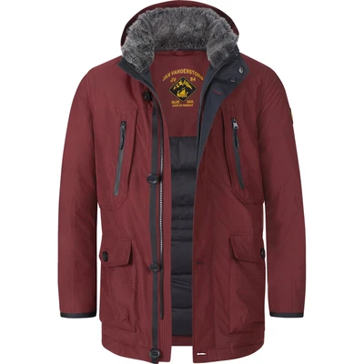 Afbeelding van Jan Vanderstorm winterjas BOTULFR Plus Size donkerrood