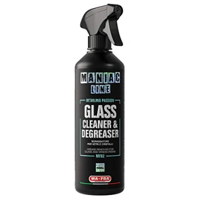 Afbeelding van Mafra Maniac Car Detailing Line Glass Cleaner &amp; Defreaser, ontvetter voor glas en autokristallen, ook donkere voertuigen, zonder ammoniak, verwijdert kalk, 500 ml