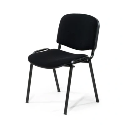 Afbeelding van Topsit Kantoor &amp; More Bezoekersstoel ISO, Comfortabele vergaderstoel, stapelbaar, met gevoerde zitting en rugleuning. Individueel artikel (zwart)