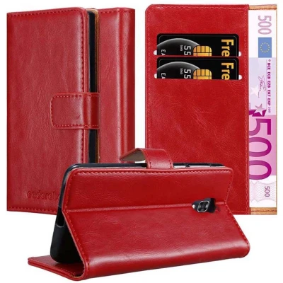 Afbeelding van Cadorabo Hoesje geschikt voor LG X SCREEN in WIJN ROOD Beschermhoes met magnetische sluiting, standfunctie en kaartvakje Book Case Cover Etui