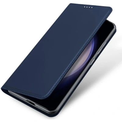 Afbeelding van Samsung Galaxy S24 Plus Hoesje Kunstleder Dux Ducis Bookcase Donkerblauw Telefoonhoesje