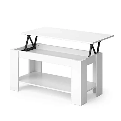 Afbeelding van Vicco Salontafel &quot;Lorenz&quot;, Wit, 100 x 50 cm met liftfunctie