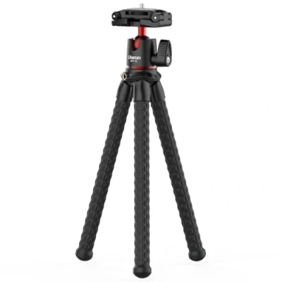 Afbeelding van Ulanzi MT 11 Flexibel statief XL met extra stevige poten Ingebouwde Telefoonhouder Universeel tot 9cm breed Max 3kg Rood/Zwart