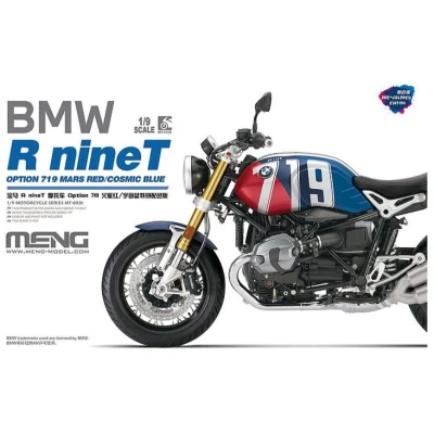 Afbeelding van 1:9 MENG MT003T BMW R Nine T Pre Colored Mars Red/Cosmic Blue Plastic Modelbouwpakket