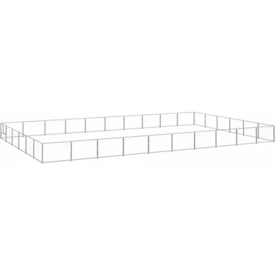 Afbeelding van vidaXL Hondenkennel 60 m² staal zilverkleurig