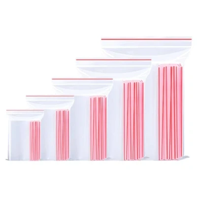 Afbeelding van Omtofo Hersluitbare zakjes, 1000 stuks, 5 maten, plastic zakken, afsluitbaar, transparant, kleine ritssluiting, zakken
