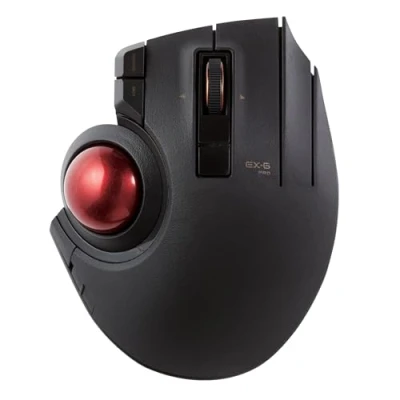 Afbeelding van Elecom Trackball Mouse, Wired, Wireless, en Bluetooth verbinding, high performance Ruby Ball, 8 toewijsbare knoppen, vloeiend schuiven, ergonomisch ontwerp / ZWART M XPT1MRXBK