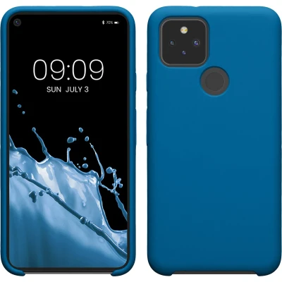 Afbeelding van kwmobile telefoonhoesje geschikt voor Google Pixel 5 Hoesje met siliconen coating Smartphone case in rifblauw