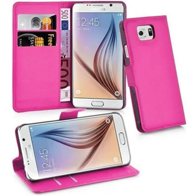 Afbeelding van Cadorabo Hoesje geschikt voor Samsung Galaxy S6 in KERSEN ROZE Beschermhoes Cover magnetische sluiting Case